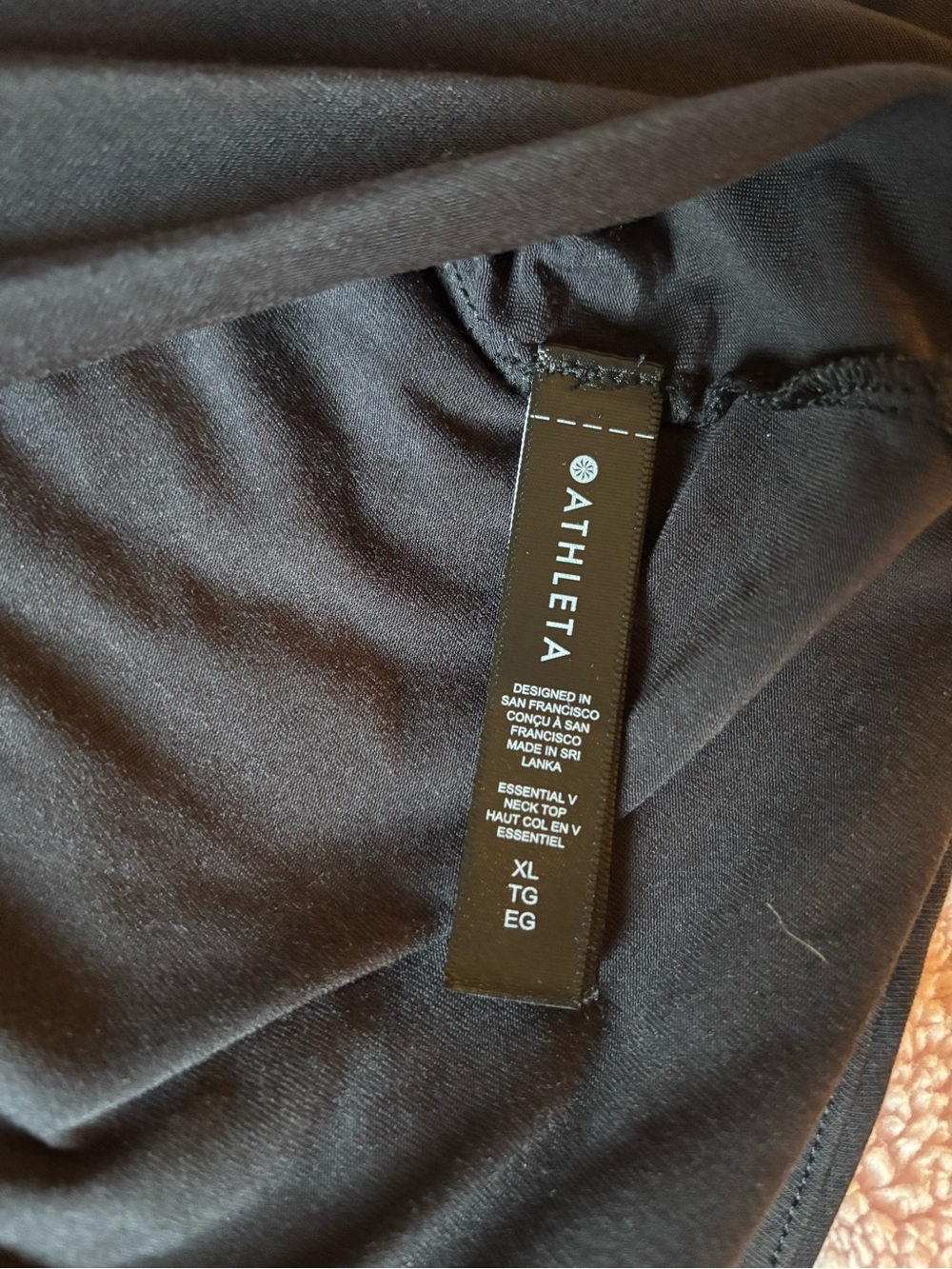 Athleta Black V-Neck Long Sleeve Tee - Picture 6 of 6